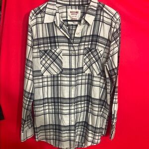 Mossimo Black and White Plaid Shirt